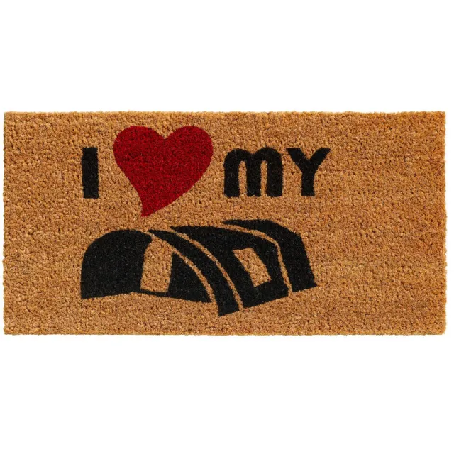 Hamat kokosmat i love my vouwwagen 003 Naturel / Rood / Zwart