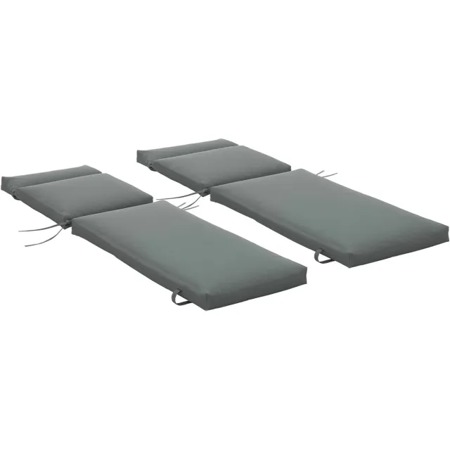 Outsunny Outdoor Zitkussenset - Polyester - 196x55x8cm - Grijs