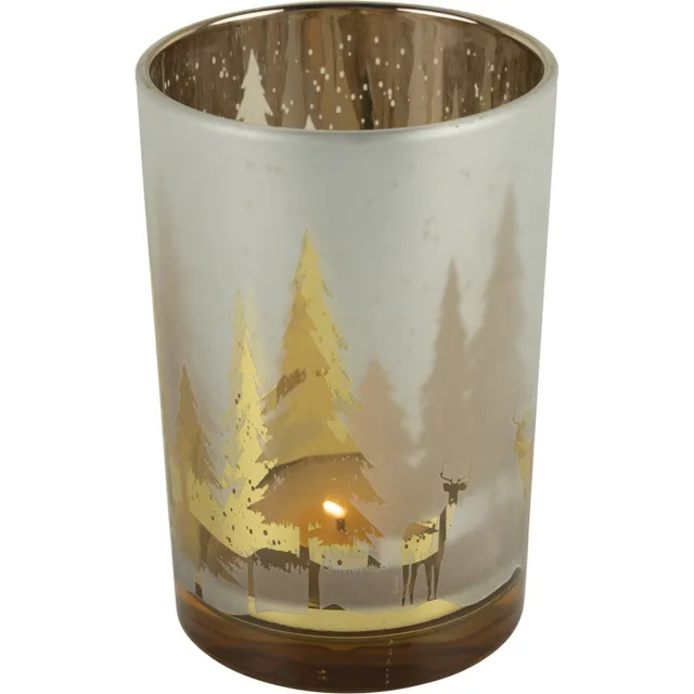 Mars & More Windlicht hert boom - theelichthouder goud - 18 cm