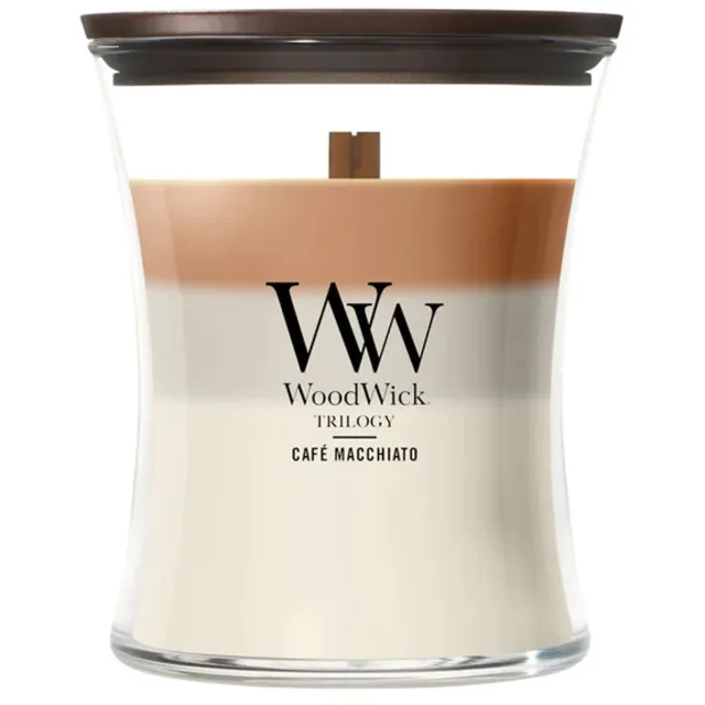 WoodWick Hourglass - Trilogy Café Macchiato - Medium Geurkaars - 60 branduren Meerkleurig