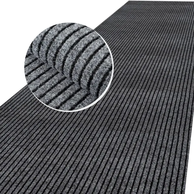 ANRO Loper Mischa Grijs 180x160cm – Schoonloopmat Antislip Op Maat