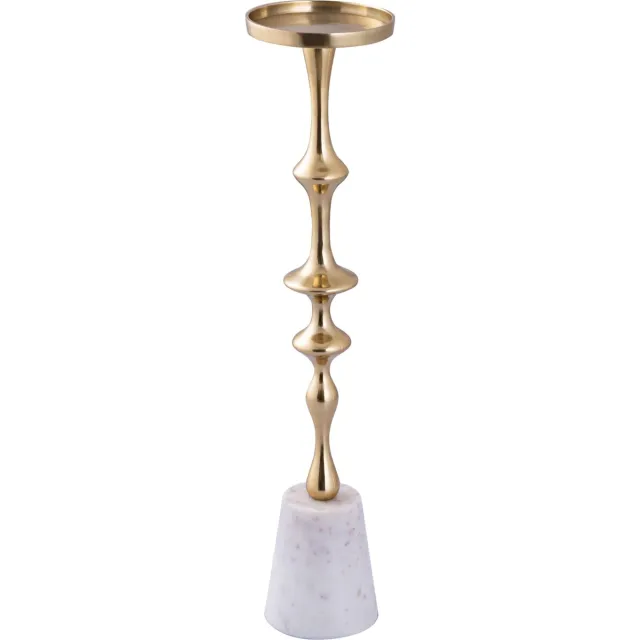PTMD COLLECTION PTMD Kandelaar Cassady - 11x11x49 cm - Aluminium - Goud