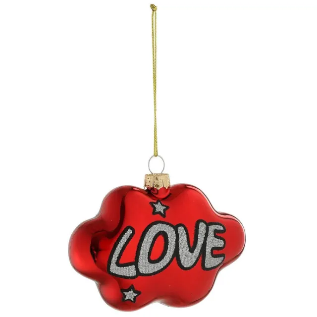 Mica Decorations kerstornament LOVE - glas - rood
