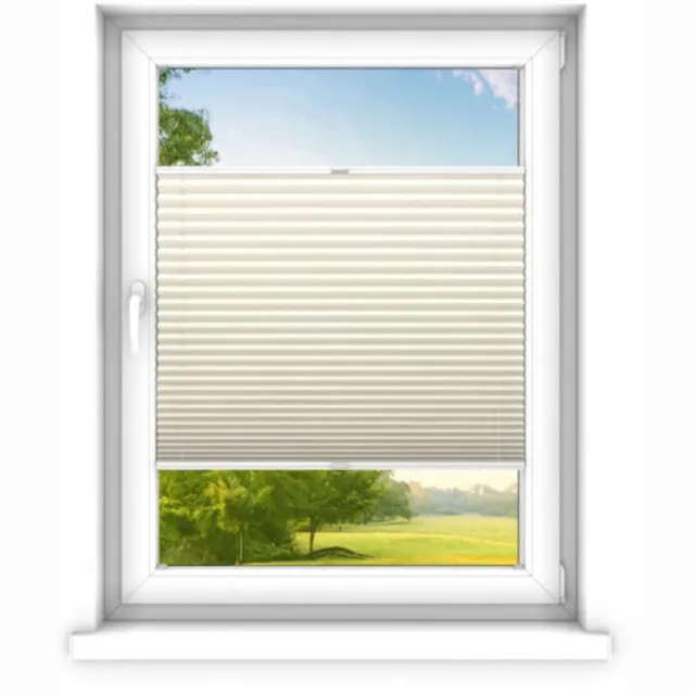 time4blinds Plisségordijn zonder boren op - Vouwgordijn - Plisségordijn privacy en zonwering - Eenvoudige installatie - Kant-en-klaar plisségordijn - 130x130 cm - Vanille