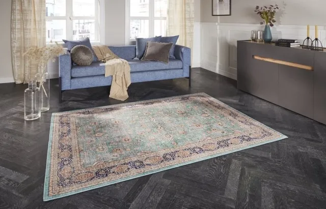 flycarpets Elle Decoration - Vintage Vloerkleed - Maschad - Klassiek - Jade / Groen - 120x160 cm