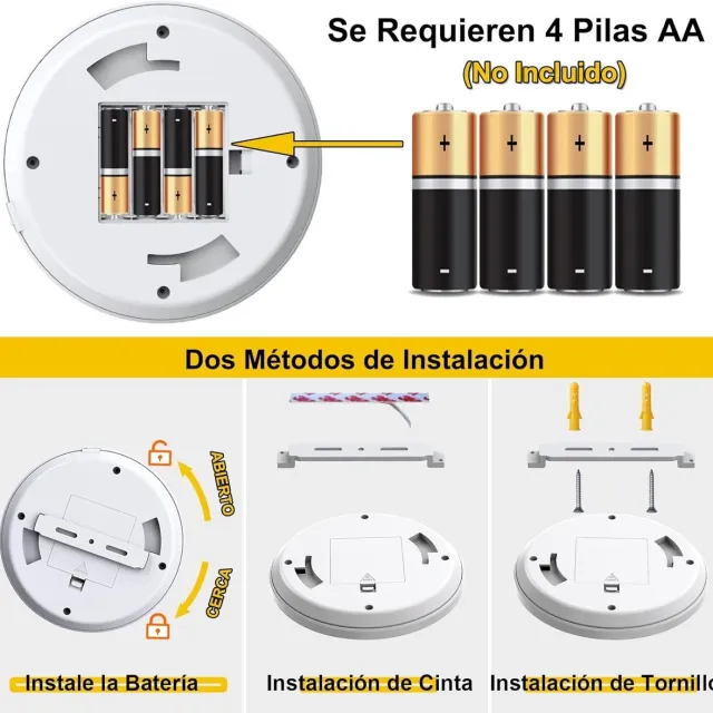Lexium Store Sensor lampjes met bewegingsmelder - Wit - 2 Stuks - LED Batterij Aangedreven Plafondlampen - Voor Binnengebruik