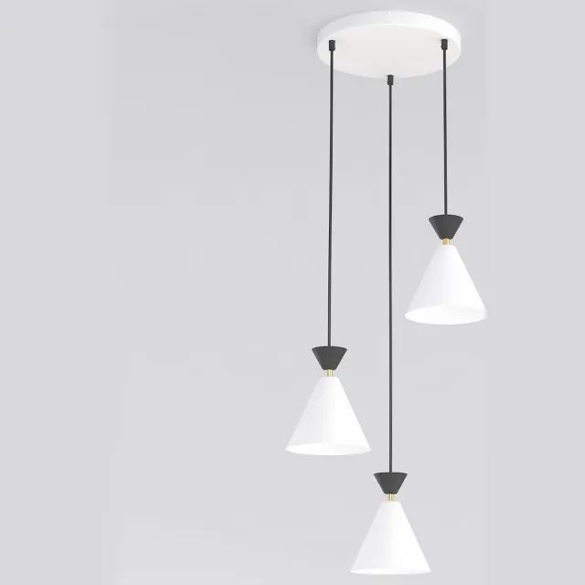 Emibig KLEVER 3PREM WHITE BLACK - Moderne hanglamp voor elke ruimte Wit, Zwart