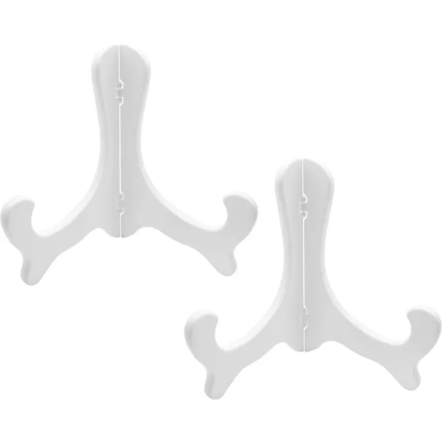 Purepeak Bordenstandaard voor Sierborden Set - 2 Stuks - Bordenhouder Geschikt voor Borden tot 25 cm Hoog - Bordenrek - Wit