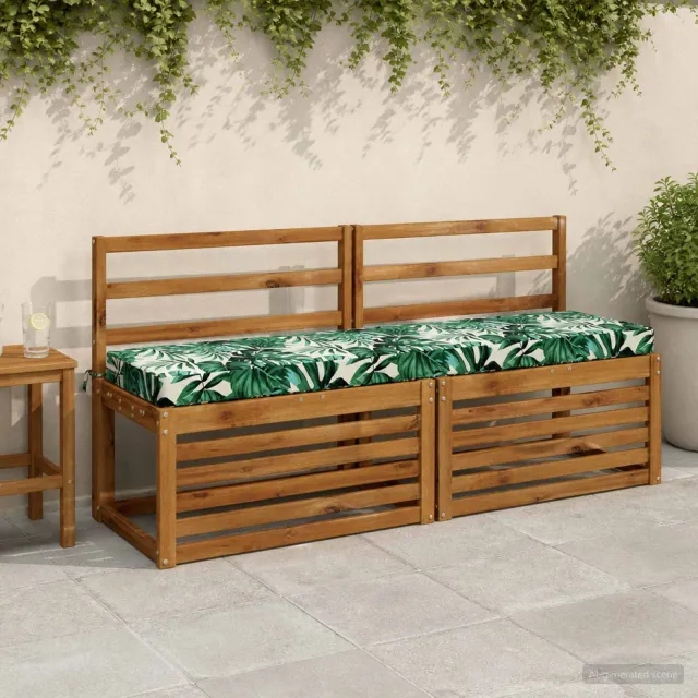 vidaXL Bankkussen SOEST 100% Polyester Bladpatroon 150 x 40 x 8 cm Groen
