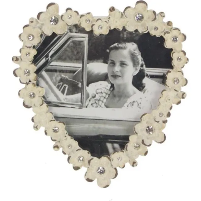 AL Fotolijst - Hartvorm - Antiek Wit - 9 x 9 cm