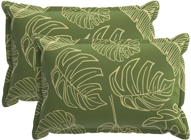 vidaXL Dekenkussen - 2 - st - HOUTEN - Blad - Design - 50 - x - 75 - cm - Polyester Bladontwerp