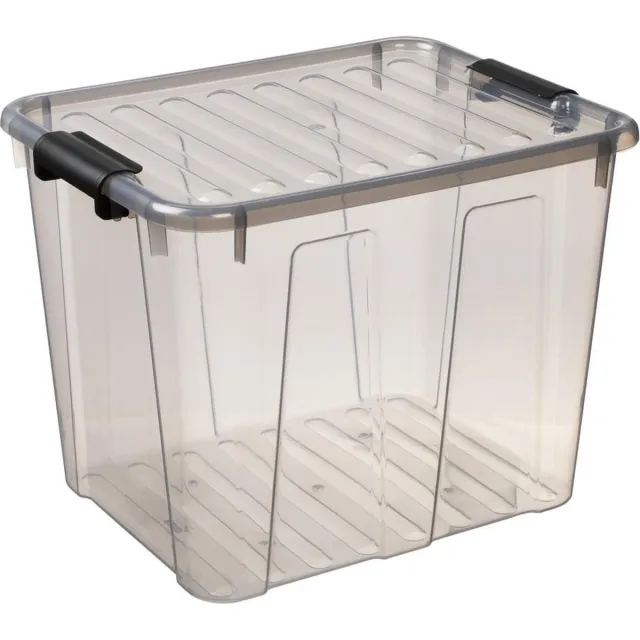 Een container met deksel Plast Team Home Box 40L - praktische oplossingen en uniek design transparant grijs