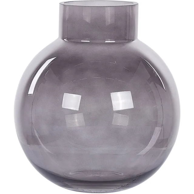 Beliani POLYDROSOS - Decoratieve vaas - Grijs - Glas