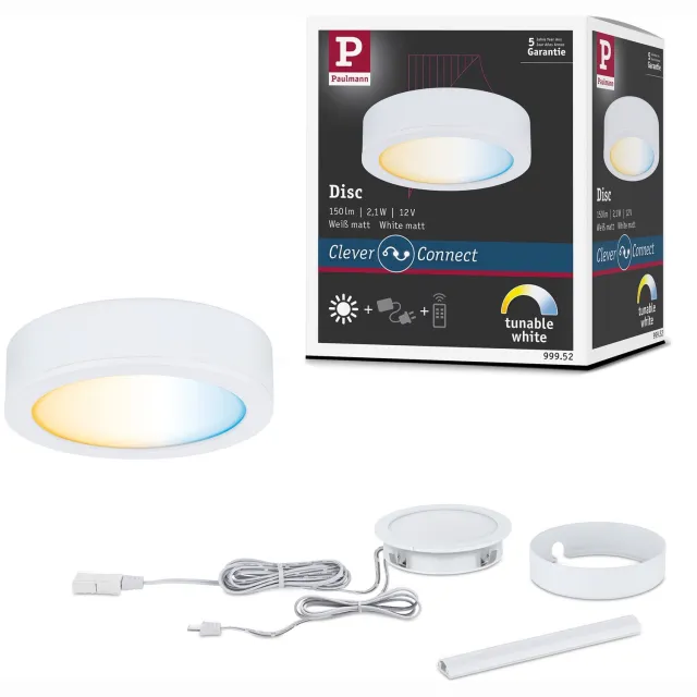 Paulmann Clever Connect LED-spot Disc Tunable White 2,1W Wit mat