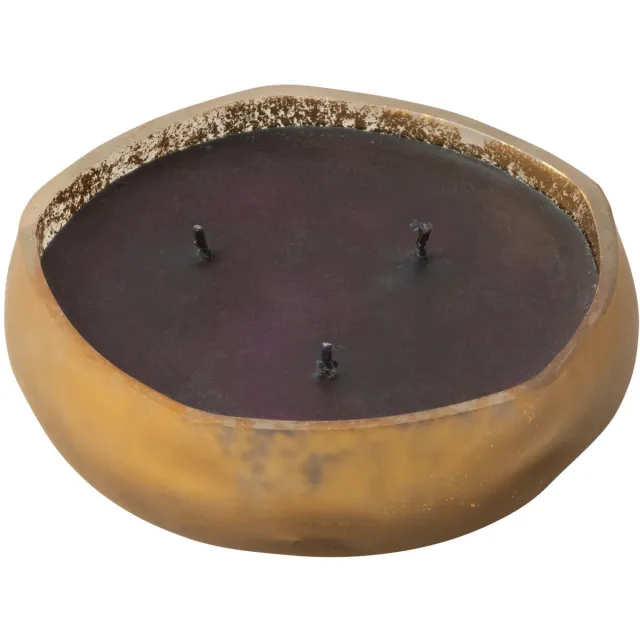 J-Line geurkaars M-Chic - Oud & Amber - glas - goud/zwart - small - 15U