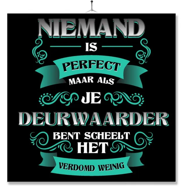 MC Living Tegel Met Opdruk | Kado | Cadeau | Niemand Is Perfect | Beroep | Deurwaarder Multi-Color