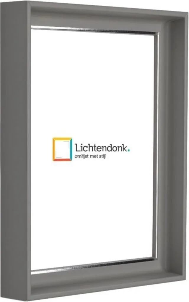 Lichtendonk Luxe Fotolijst Grijs met Zilverlijntje - Design - Fotomaat 45x60 - Ontspiegeld Glas - Art.nr. 058-003-004