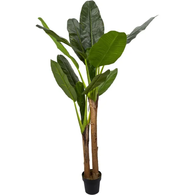 Naturn Living Kunstplant Musa – Grote Bananenplant Ø45 x 160 cm – Levensechte Tropische Nepplant voor Binnen – Onderhoudsvrije Kamerplant – Allergievriendelijk – Groen