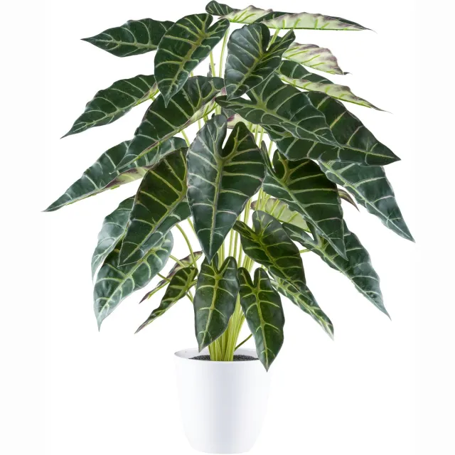 Kopu Alocasia Kunstplant 30 Bladeren 68 cm Hoog met Pot - Groen