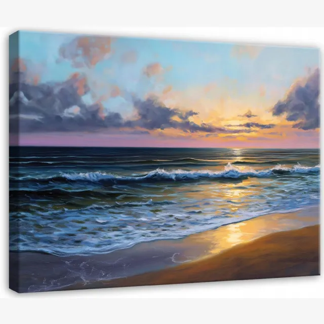 WALLARENA Schilderij op canvas - 100x70 cm - Strand, Zee, Natuur, Landschap - Geschikt voor slaapkamer, woonkamer, keuken Veelkleurig