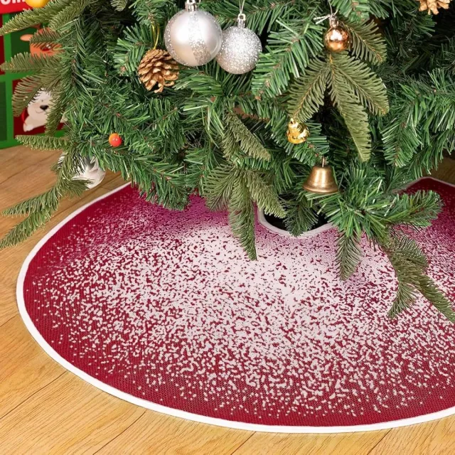 Cosensi Kerstboomdeken 75 cm rood voor feestelijke kerstdecoratie met zachte stof Any