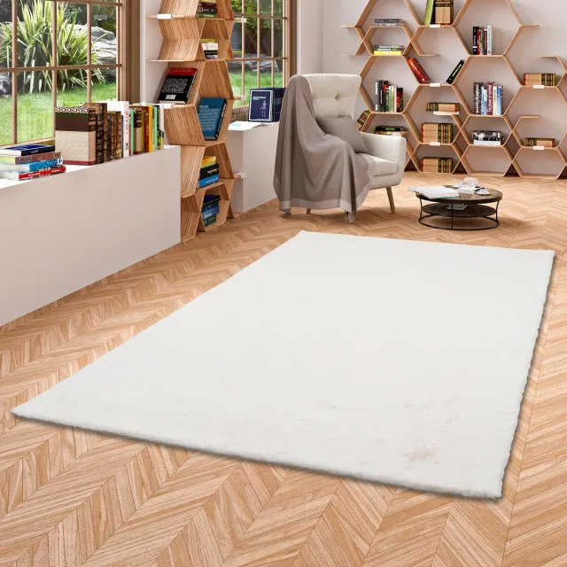 Pergamon Luxe Super Zachte Bont Vloerkleed Tapijt Plush Zwart