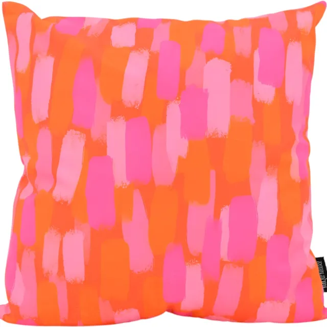 Gek op Kussens! Pink Orange Spots Kussenhoes | 45 x 45 cm | Katoen/Polyester oranje-rood-roze