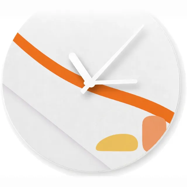 Mr Cadeautjes Glazen klok Ø 20 - design Rustige minimalistische sportmotivatiecover met grote curve | cadeau Wit