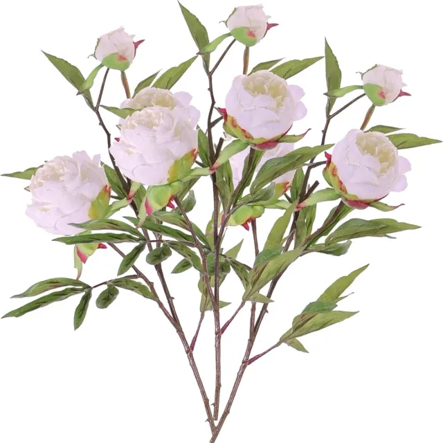 Top Art TopArt Kunstbloem pioenroos Spring Dream - 3x - wit - 73 cm - kunststof steel - decoratie