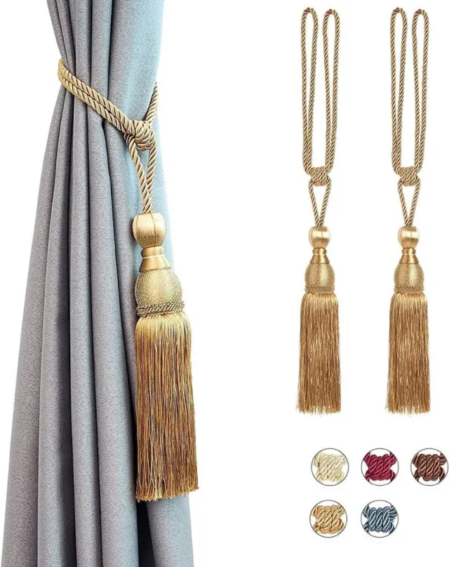 Home2go Gordijnkwasten - Gordijn Embrasse - Embrasse kwast - Gordijnbinders - Gordijnkwast - raamdecoratieaccessoires - Gordijnhouder - Gordijnhanger - Gordijn Accessoires - Draperie - Elegant Brons - 65 cm 2 stuks