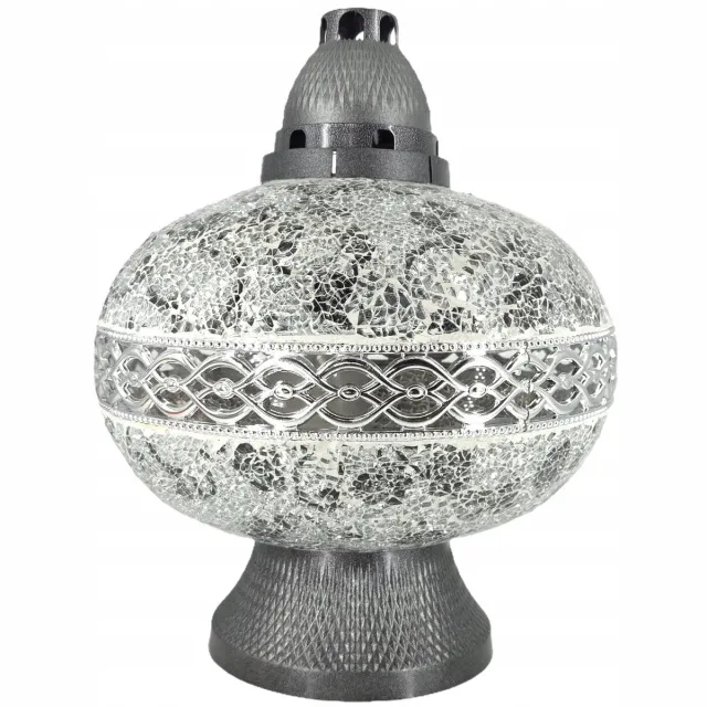Ilumini Grote Premium Waza Ilumini Znicz met Kristallen - Decoratieve Witte Vaas