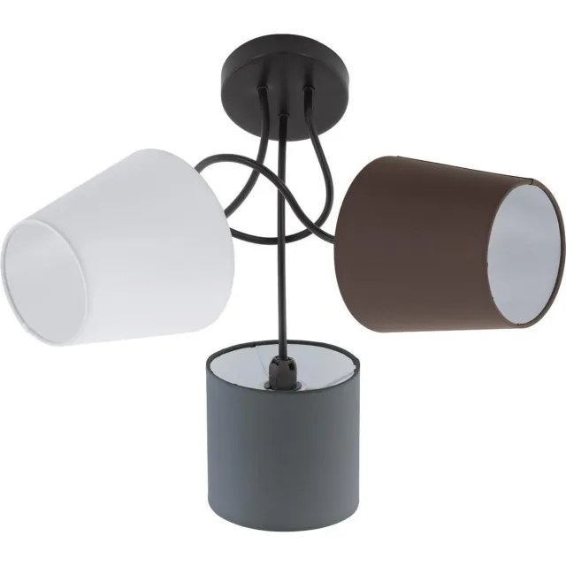 Eglo Almeida - Plafondlamp - 3 Lichts - Zwart - Antraciet, Wit, Bruin