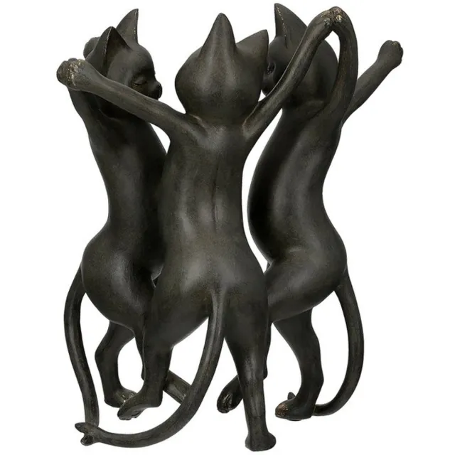 Gilde handwerk Beeldje, Kat, "Gatto", Polyresin, zwart