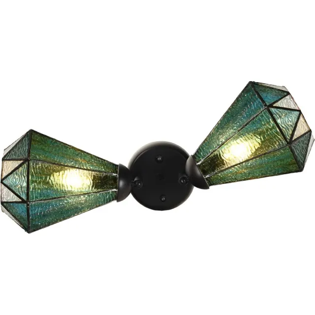 Coloured by Art Dubbele spot Zwart met Arata Green - Art Deco Trade