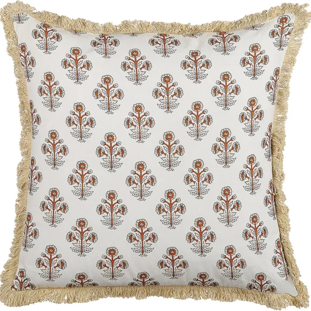 Beliani OMORIKA - Sierkussen - Lichtbeige - 45 x 45 cm - Katoen Meerkleurig
