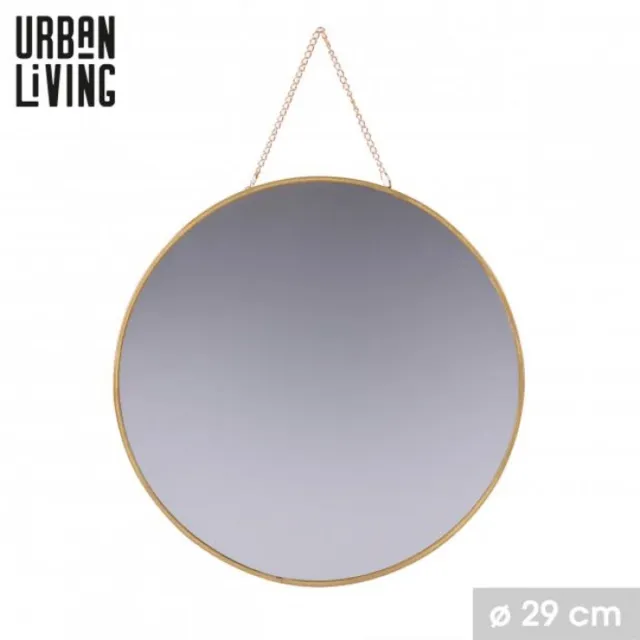Urban Living "GOLD HOME" Ronde spiegel met ketting, Ø 30 cm goud