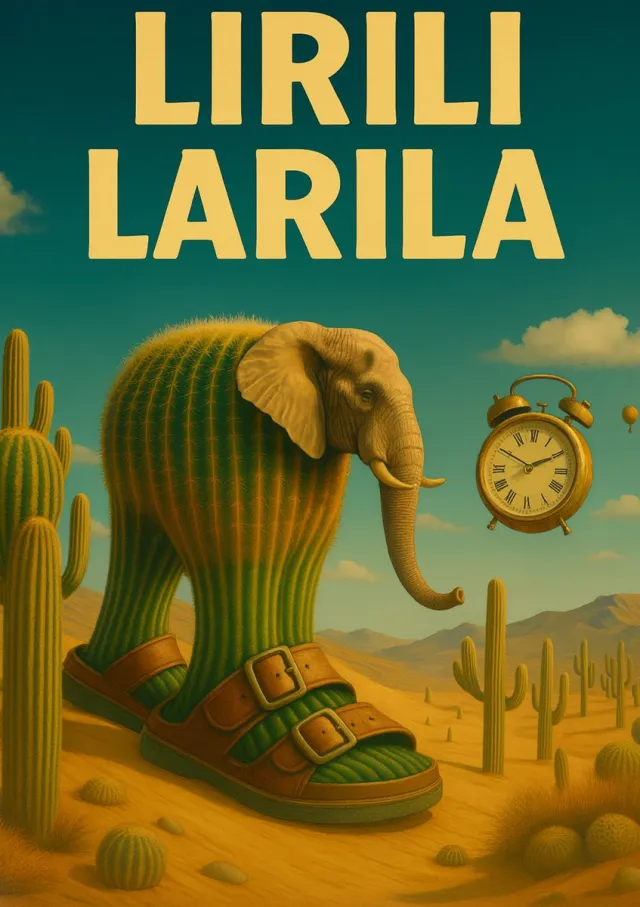 Alluvia Extra Grote A1 Lirili Larila (Italian brainrot) Poster groen