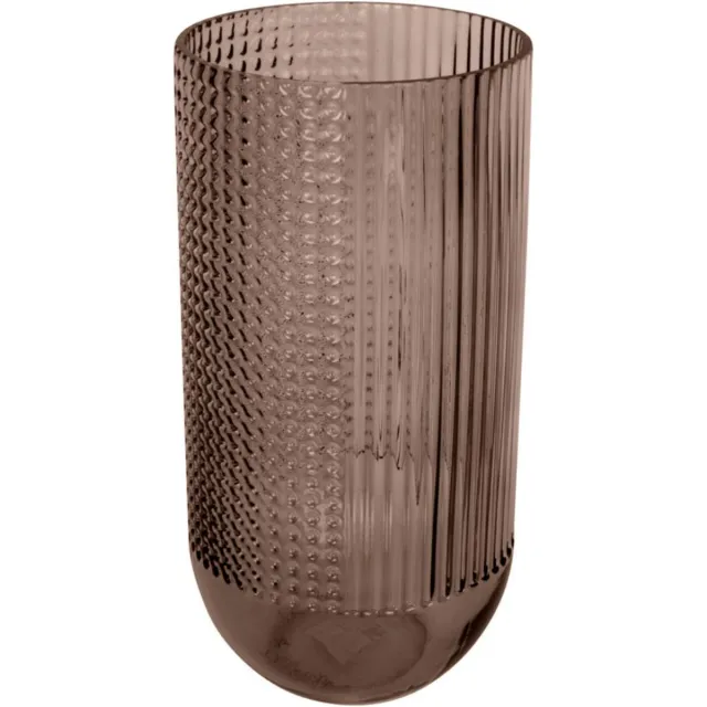 Present Time Vaas Attract - Large - Glas Chocolade Bruin - Ø15x30cm - Modern