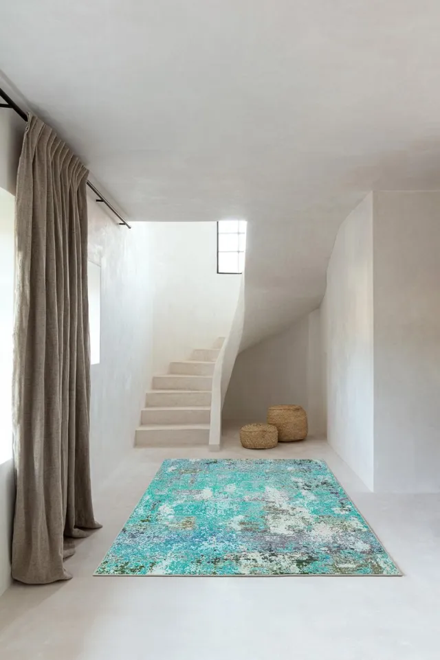 OSTA Vivid – Vloerkleed – Tapijt – vlak geweven – wol – eco – duurzaam – modern – kleurrijk - Munt - 85x150