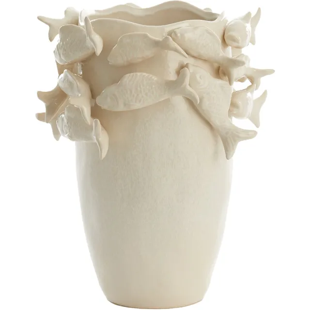 Light & Living Vaas FISH - 29x28x36.5cm - Wit