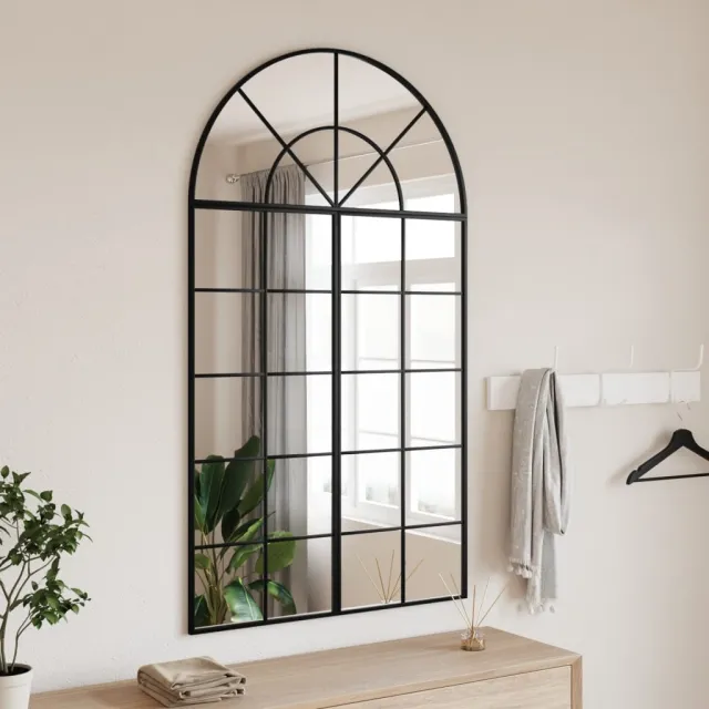 vidaXL Wandspiegel boog 80x140 cm ijzer zwart