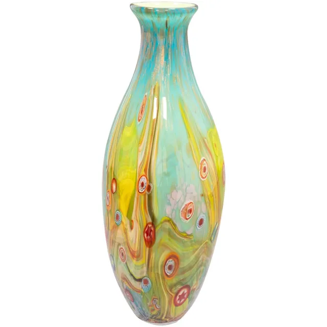 Ter Steege Glas Vaas - Multicolour - B16 x L49 x H49 cm turquoise