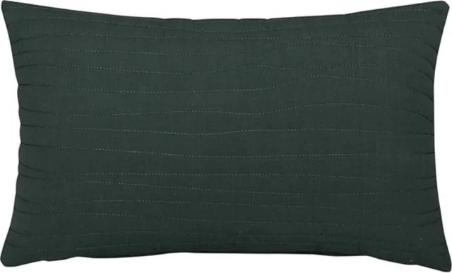 Linen & More Uneven Stitching Groen Kussen | 30 X 50 | Sierkussen Voor Woonkamer Of Slaapkamer