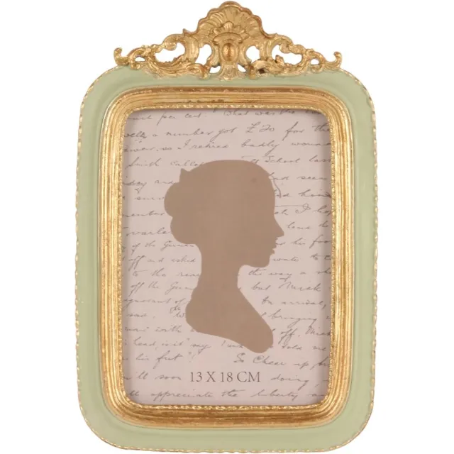 Baroque Fotolijst - Fotolijst resin 13x18cm - 25x17x1 - Polyresin Green