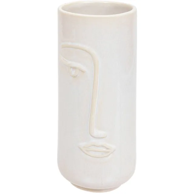 Soleya witte keramische vaas 25 cm - stijlvolle woondecoratie