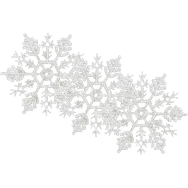 Decoris Kersthangers - sneeuwvlokken - 12ST - wit - 10 cm