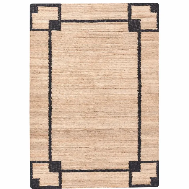 Beliani GONDIA - Vloerkleed - Beige/Zwart - Jute, foto 2