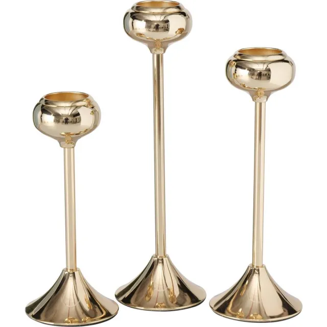 Boltze Kandelaar - 3 set - 37cm - Metaal - Ø 11 cm - Goud