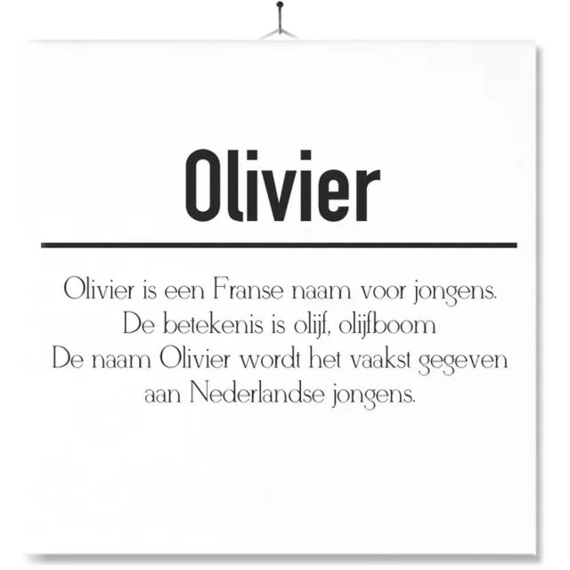 MC Living Tegel Met Opdruk | Betekenis | Kado | Cadeau | Met Naam - Olivier Multi-Color