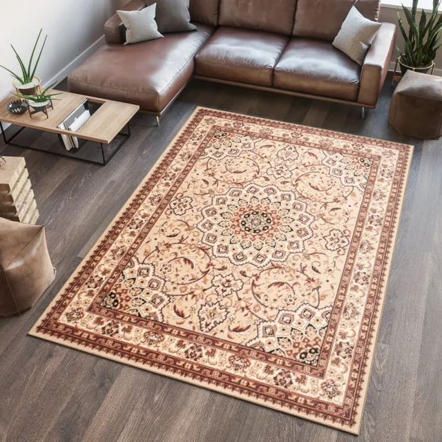 Tapiso Atlas PP Vloerkleed Beige Woonkamer Gebloemd Tapijt Maat- 100x200 Beige 5